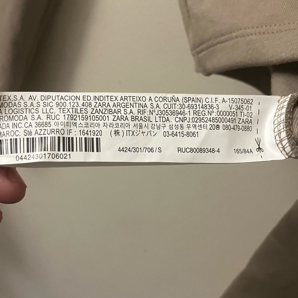 (US S) BNWT Zara long-sleeved cropped top - Picture 4 of 5